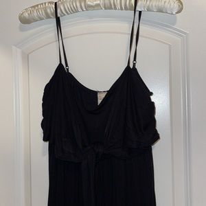 Black tie chest maxi dress with adjustable straps